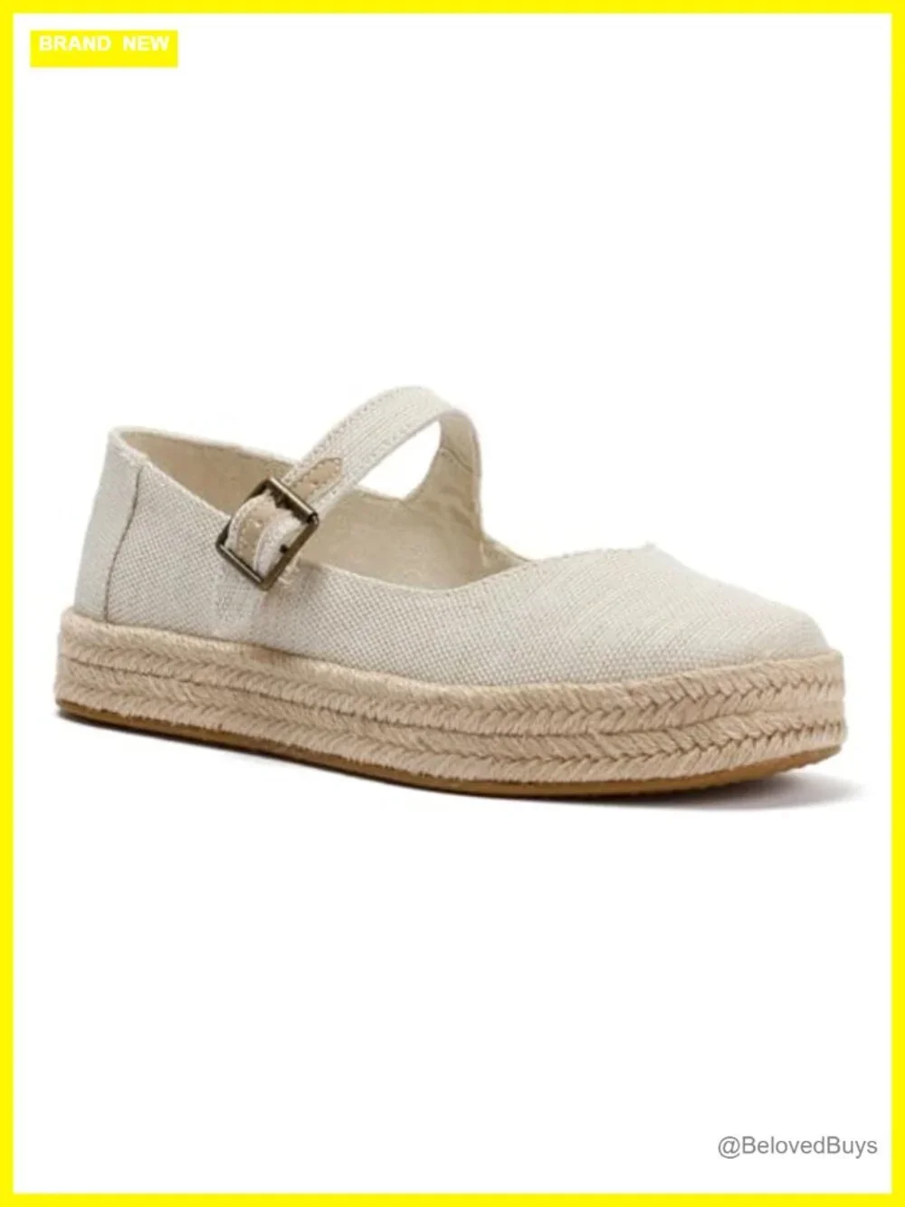 Canvas Espadrilles Mary Jane Walking Flats with Buckle